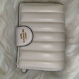 Coach Quilted Leather Wallet - Cream